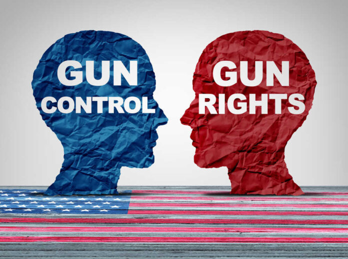 Gun,Debate,As,The,Right,To,Control,Firearms,Laws,Versus