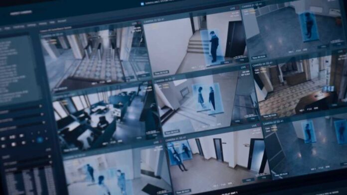 Playback,From,Cctv,Cameras,In,Business,Office,Displayed,On,Digital