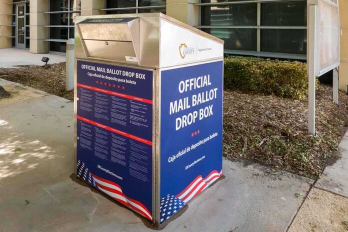 1831414888 featured image Official mail ballot drop box outside building.