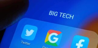 Big Tech apps Twitter Google Go Facebook icons