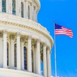 US Capitol building with American flag flying