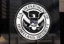 US Department of Homeland Security emblem on wall