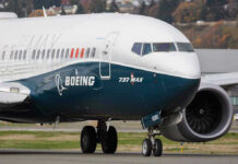 Boeing 737 MAX airplane on runway