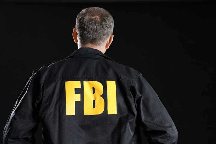 FBI agent with back facing the camera