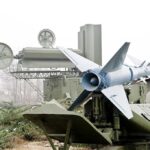 A missile system with a radar unit in a military setting