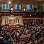 Trump GOES OFF – DEMANDS Congress End Sanctuary Cities A crowded congressional chamber with members in discussion