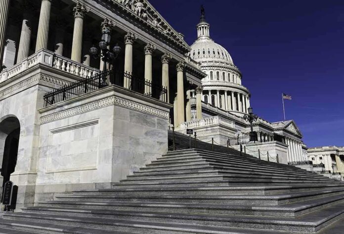 shutterstock_131100503 United States Capitol building with grand staircase and dome