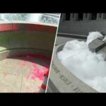 World War II Memorial vandalized, fountain full of bubbles | NBC4 Washington
