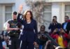 Kamala’s Endorsement Snubbed — Dem Says NO! woman in navy suit waving at outdoor event