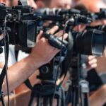 What Travelers Did To Airport Lounge is DISGUSTING television cameras on tripods at a media event
