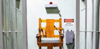 electric chair in a prison execution chamber