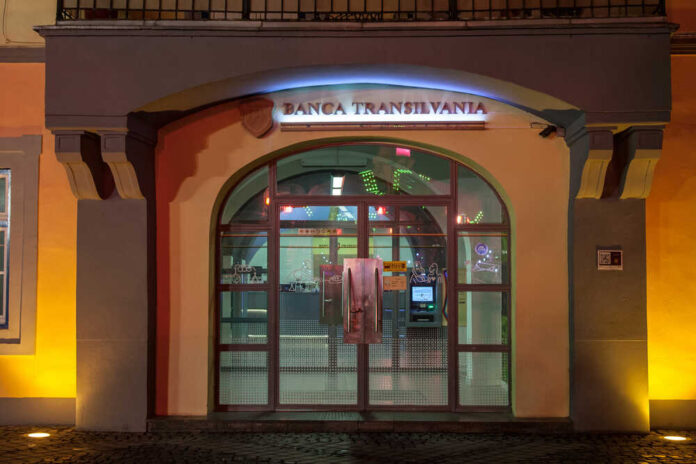 Sibiu,,Romania,September,22,,2017:,Logo,Of,Banca,Transilvania,(bank