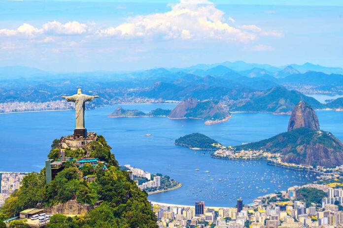 Aerial,View,Of,Rio,De,Janeiro,With,Christ,Redeemer,And