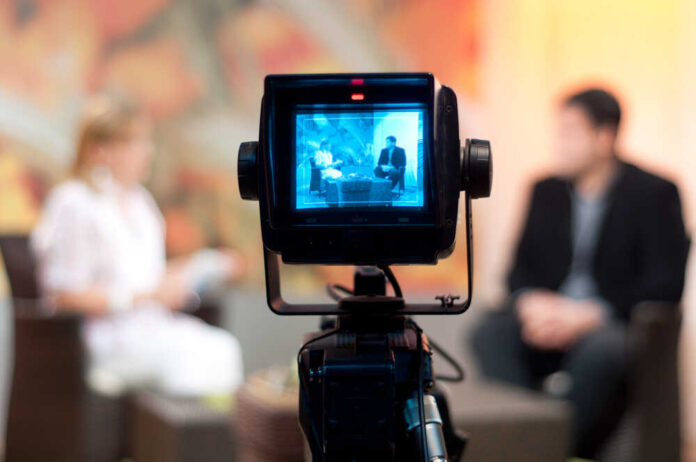 Video,Camera,Viewfinder,-,Recording,Show,In,Tv,Studio,-
